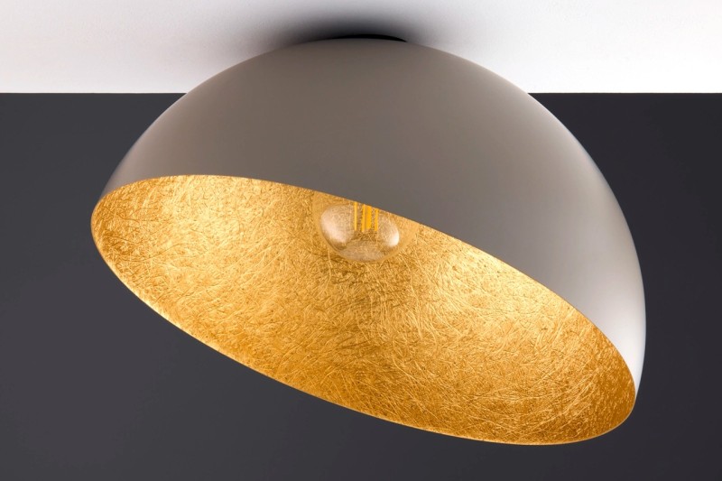 Sfera plafon półsfera  w kolorze taupe, złoty środek.jpg