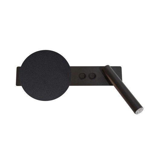 Kinkiet Mood B, regulowany reflektor, czarny klosz, dwa nieależne włączniki, oświetlenie nad łóżkiem w sypialni.jpg