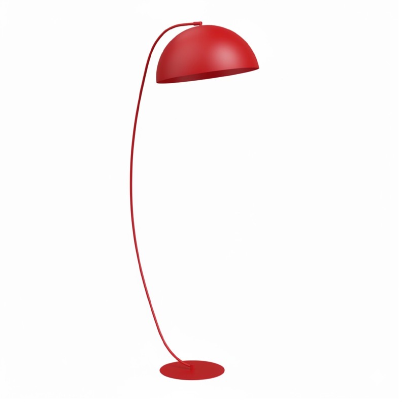 Lampa ARCOS czerwona eleganckie oświetlenie do salonu i sypialni przy sofie..jpg