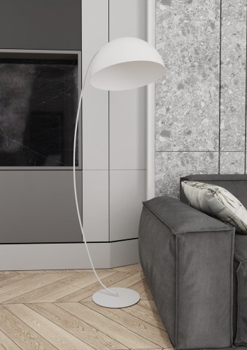 Lampa ARCOS biała eleganckie oświetlenie do salonu i sypialni przy sofie.jpg