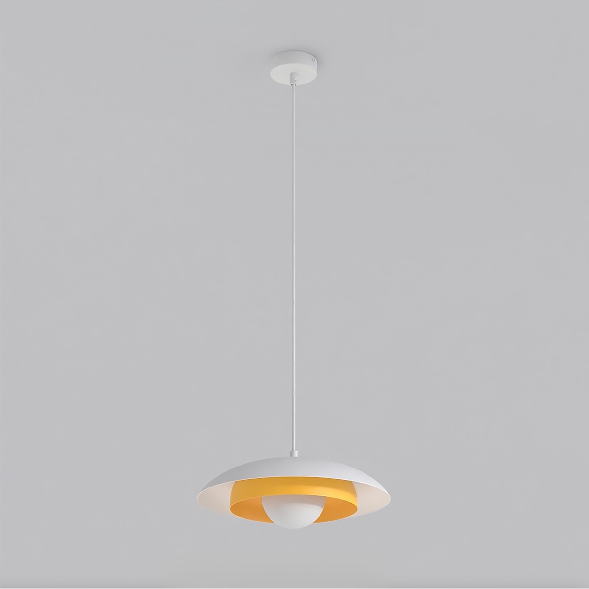 Skin 1 WH biało-pomarańczowa, lampa wisząca, średnica 30cm do kuchni.jpg