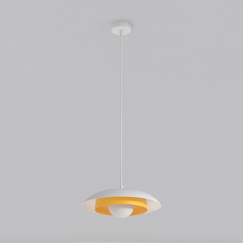 Skin 1 WH biało-pomarańczowa, lampa wisząca, średnica 30cm do kuchni.jpg