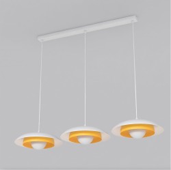 lampa sufitowa Skin WH potrójna do jadalni i kuchni biało pomarańczowa.jpg