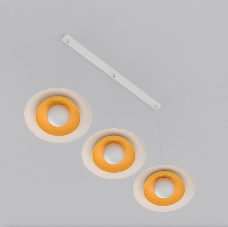 designerska lampa wisząca Skin WH 3 punkty światła, biało pomarańczowa,.jpg