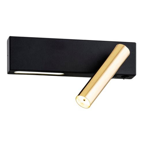 kinkiet Jasper prawy czarno złoty regulowany z dwoma włącznikami LED i reflektor G9 nowoczesne oświetlenie ścienne.jpg