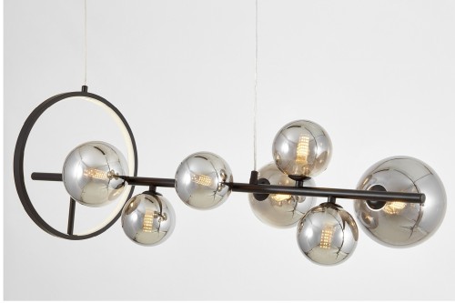 lampa wisząca nad styl nowoczesny, lampa do jadalni, nad wyspę w kuchni, Boston 90 Long szkło grafit.jpg