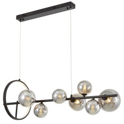 lampa wisząca nad stół w kuchni, jadalni, czarna, klosz grafit, styl nowoczesny Boston 90 Long