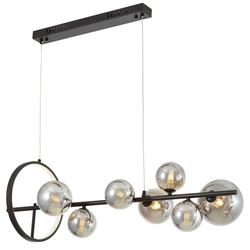 lampa wisząca nad stół w kuchni, jadalni, czarna, klosz grafit, styl nowoczesny Boston 90 Long