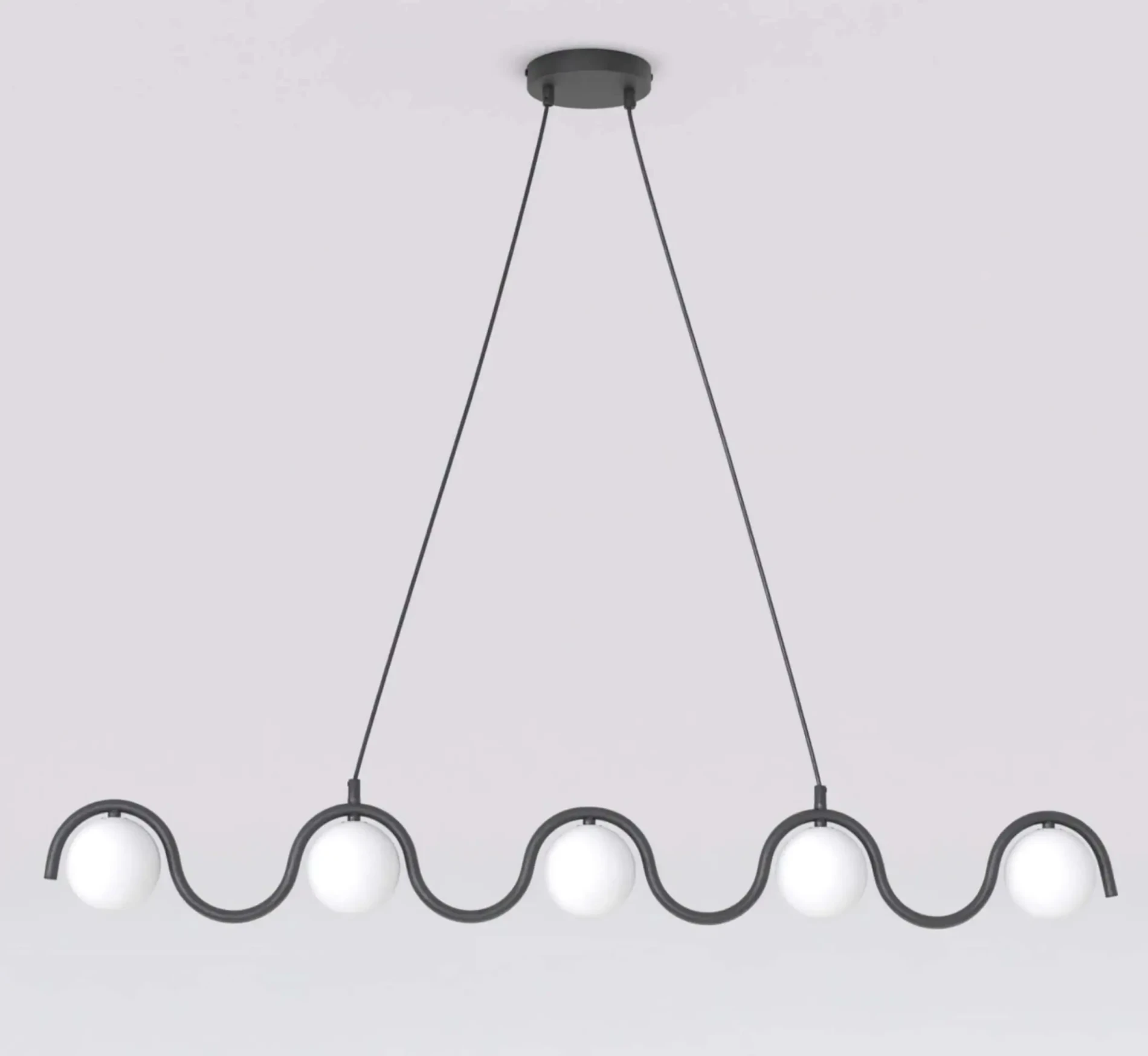 czarna-lampa-nad-stół-do-jadalni-Sinus-Black-falowana-konstrukcja.webp