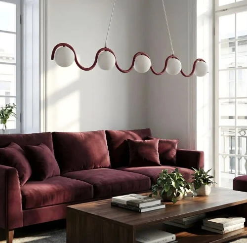 lampa-wisząca-Sinus-Burgundy-nad-stół-110-cm-5-kloszy-mlecznych.webp