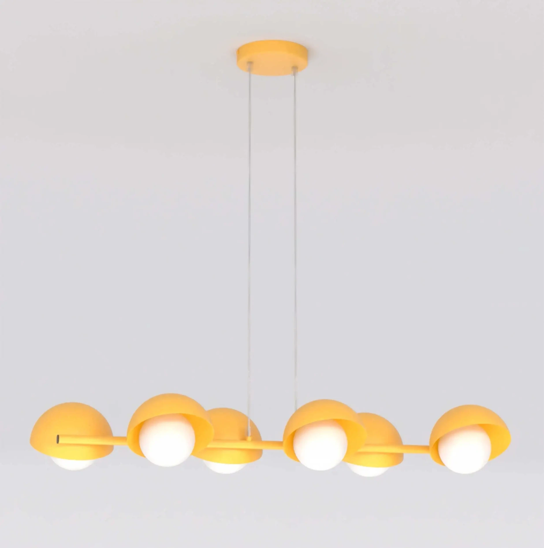 Boom-6-pomarańczowa-modernistyczna-lampa-wiszaca_-szęśc-kloszy_-oświetlenie-stołu-w-jadalni-i-kuchni.webp