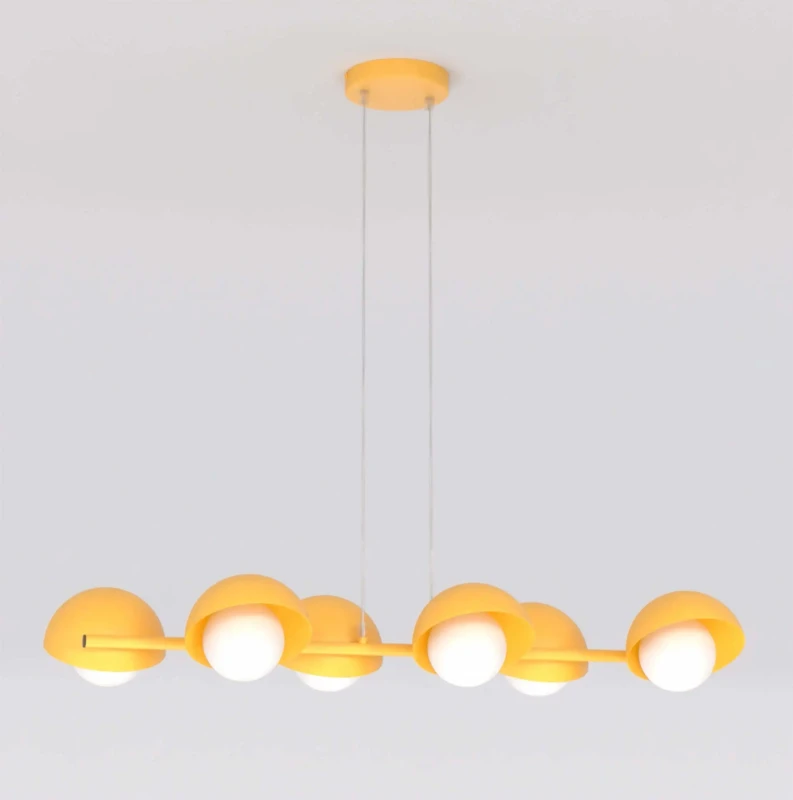 Boom-6-pomarańczowa-modernistyczna-lampa-wiszaca_-szęśc-kloszy_-oświetlenie-stołu-w-jadalni-i-kuchni.webp