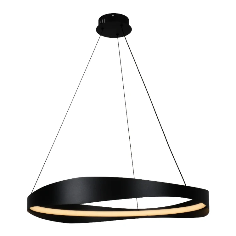 nowoczesna czarna lampa wisząca LED do salonu Milano Black 60.webp