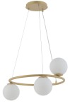 Lampa wisząca, białe kule - Gama Sigma 3 złota