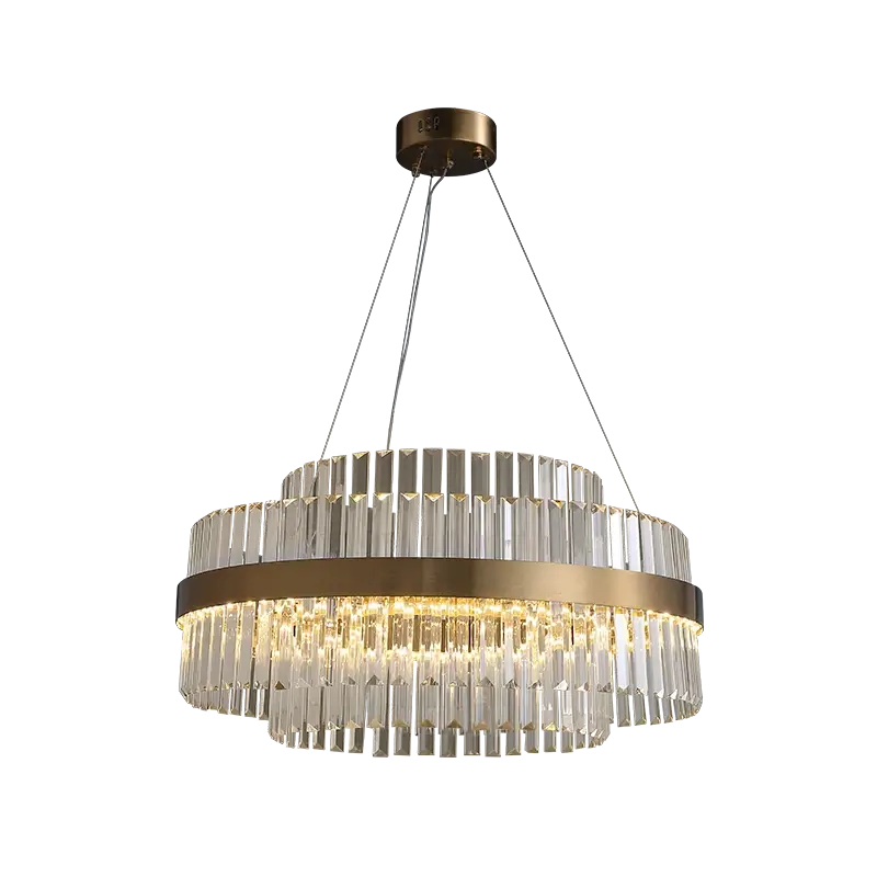 Żyrandol kryształowy glamour Venus 60 cm LED złoty mosiądz do eleganckiego salonu.webp