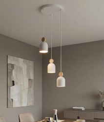Mesi 3 White biała lampa wisząca 3-punktowa nad stół w jadalni.jpg
