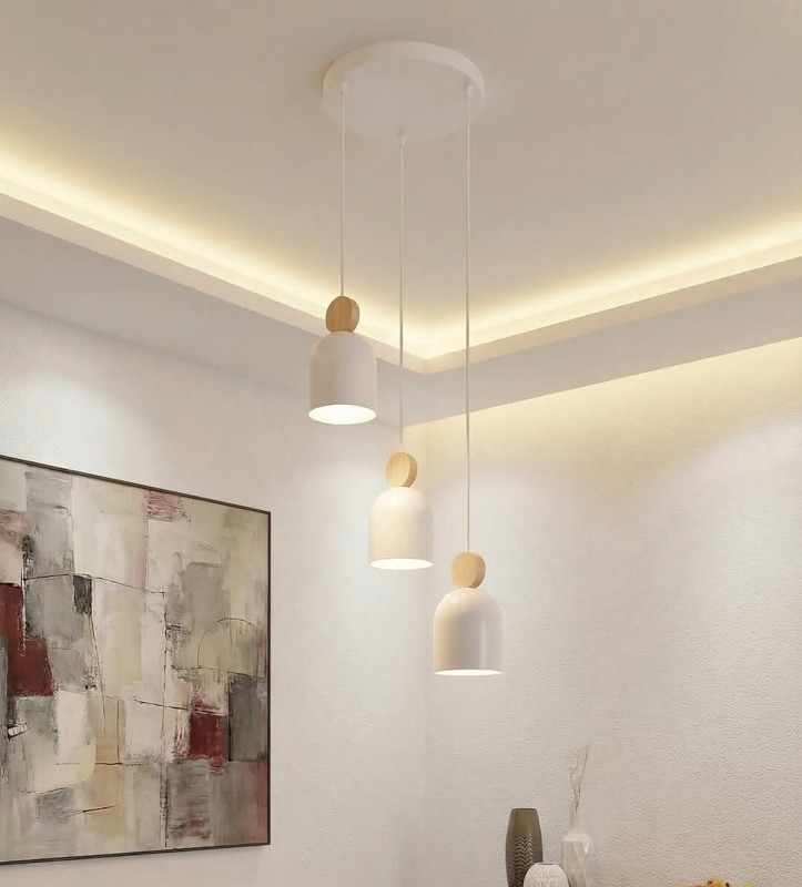 Designerska lampa wisząca Mesi 3 White do jadalni, salonu i nowoczesnej kuchni.jpg
