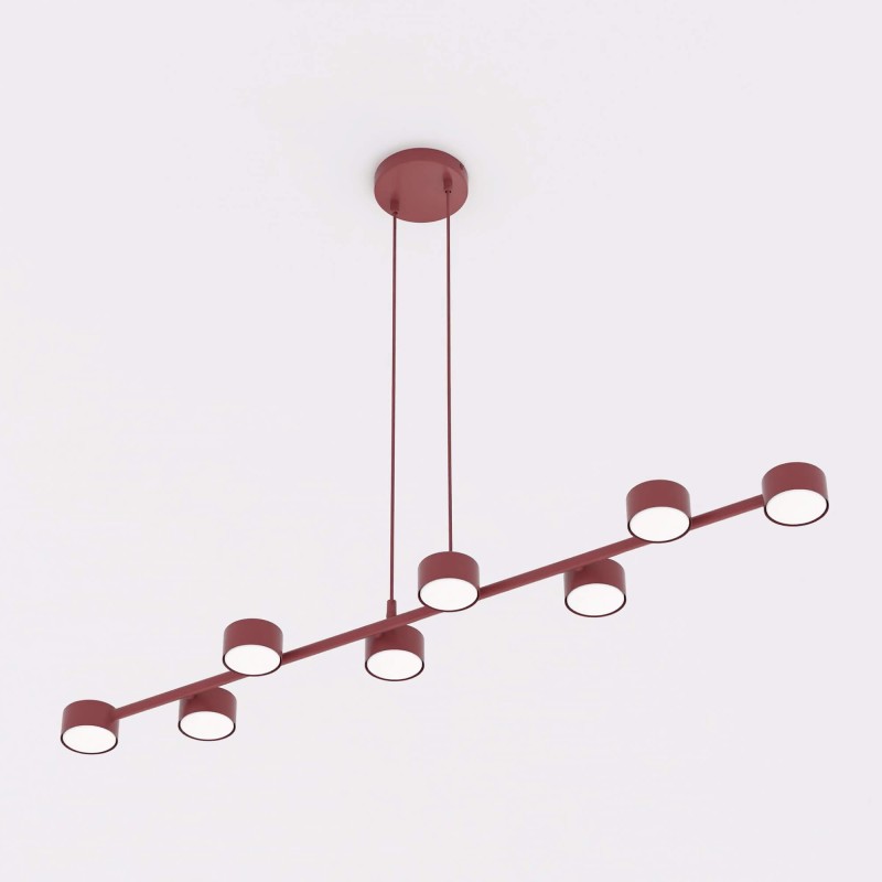 Megara 8 Burgund podłużna lampa wisząca nad stół i wyspę kuchenną.jpg