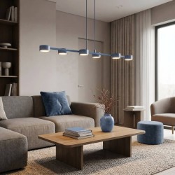 Jasnoniebieska lampa Megara Dusty Blue 6 w eleganckiej aranżacji modernistycznego wnętrza.jpg