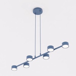 Megara Dusty Blue 6 – podłużna lampa wisząca z sześcioma kloszami w kolorze jasnoniebieskim.jpg