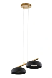 Olaf-2-czarno-złota-–-lampa-wisząca-z-dwoma-czarnymi-kloszami.webp