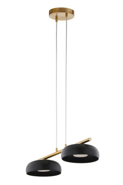 Olaf-2-czarno-złota-–-lampa-wisząca-z-dwoma-czarnymi-kloszami.webp