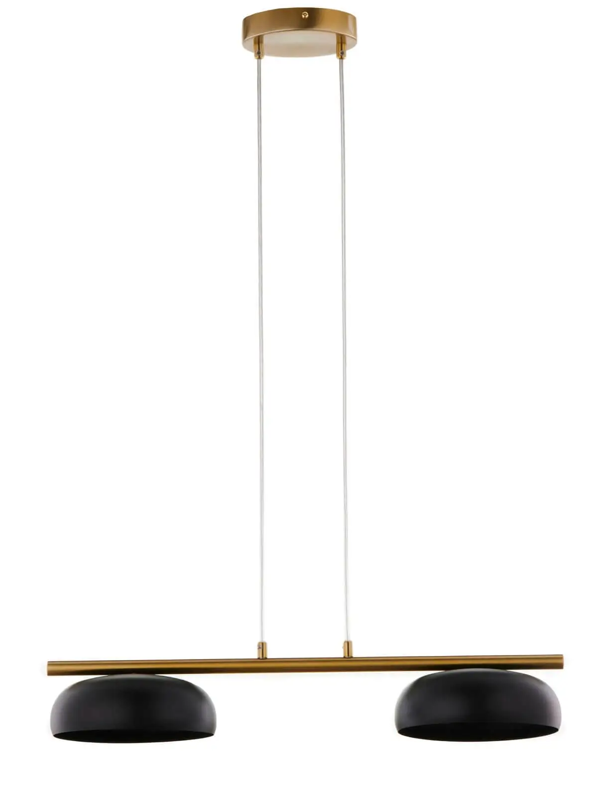 Lampa-wisząca-z-dwoma-czarnymi-kloszami-Olaf-2-czarno-złota.webp