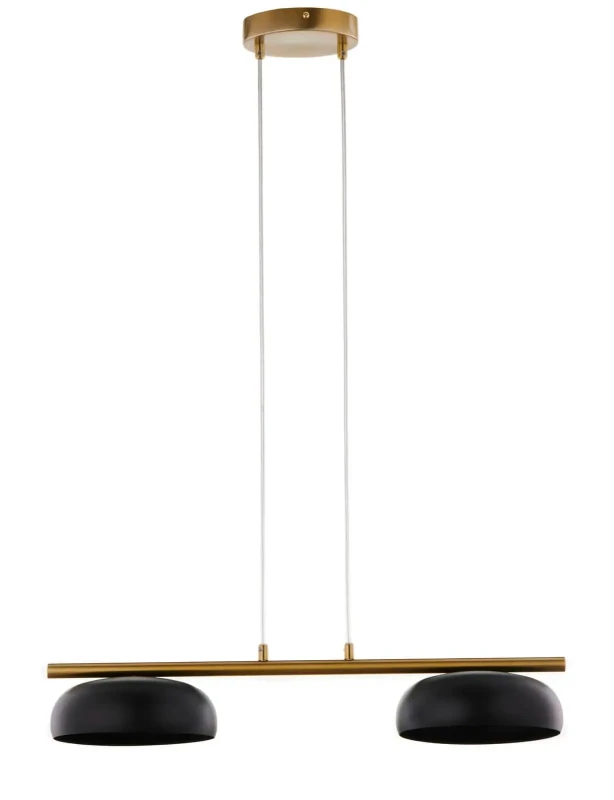 Lampa-wisząca-z-dwoma-czarnymi-kloszami-Olaf-2-czarno-złota.webp