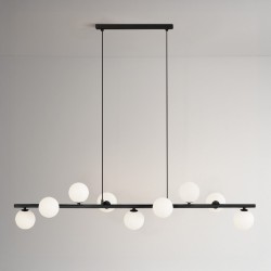 Ardi Black 9 – czarna lampa wisząca z dziewięcioma szklanymi kloszami w kształcie kul.jpg