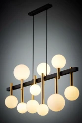 Lunare-10-czarno-złota-lampa-wisząca-z-10-mlecznymi-kloszami.webp