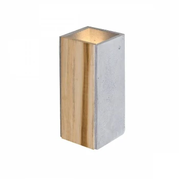 ORTO TEAK kinkiet betonowy z drewnem teakowym