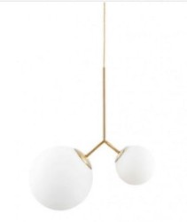 nowoczesna lampa wisząca - White Ball Hromo  białe kule