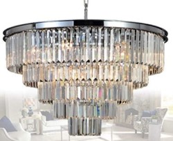 Żyrandol kryształowy kaskada Quartz Fall  Chrom XL  80cm (1)