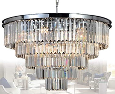 Żyrandol kryształowy kaskada Quartz Fall  Chrom XL  80cm (1)