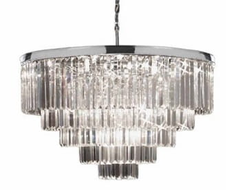 Żyrandol kryształowy kaskada Quartz Fall  Chrom XL  80cm (1)