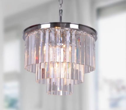 Żyrandol kryształowy kaskada Quartz Fall Chrom 50cm