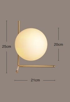 White Ball table lampka stołowa nowoczesna biała kula