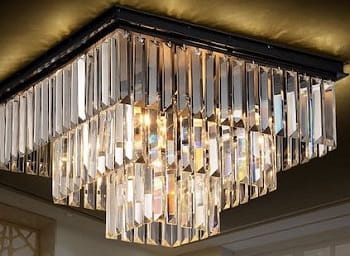 Quartz Ceiling Square 50  kwadratowy plafon kryształowy kaskada 50x50