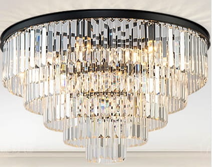 Quartz Ceiling Round 80  okrągły plafon kryształowy kaskada 80cm