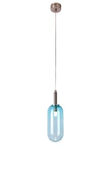 Fiuggi LED cylindryczna szklana lampa wisząca niebieska