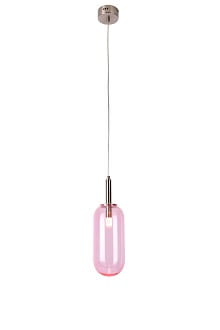 Fiuggi LED cylindryczna szklana lampa wisząca różowa