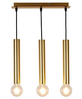 Dallas Triple Long potrójna lampa wisząca w kolorze złotym