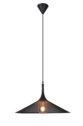 Kiruna L czarna lampa wisząca z siatki metalowej