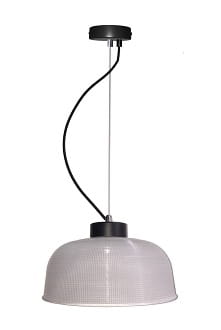 Liverpool 27B  wisząca lampa szkło ryflowane przezroczyste