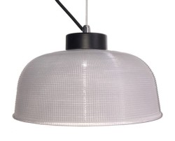 Liverpool 27B  wisząca lampa szkło ryflowane przezroczyste