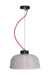 Liverpool 27R  wisząca lampa szkło ryflowane przezroczyste