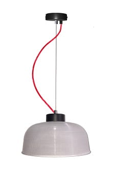 Liverpool 27R  wisząca lampa szkło ryflowane przezroczyste