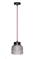 Liverpool 15R  wisząca lampa szkło ryflowane przezroczyste
