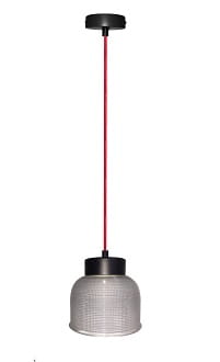 Liverpool 15R  wisząca lampa szkło ryflowane przezroczyste