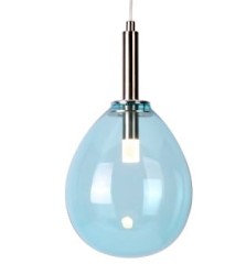 Lukka LED niebieska  nowoczesna lampa wisząca szklana